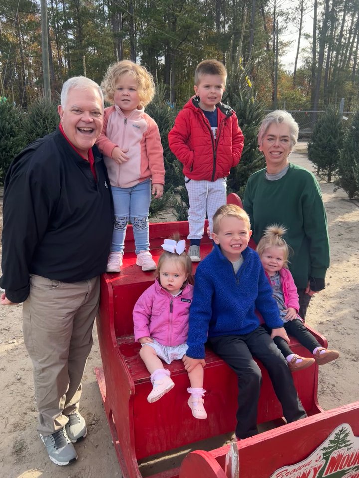 Judge Padgett with grandkids at Christmas